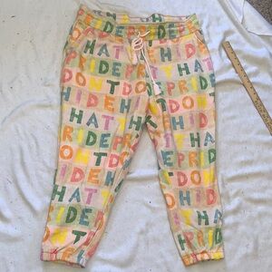 PRIDE DON’T HIDE Anthropologie Multicolor unisex gender fluid Joggers size 1X